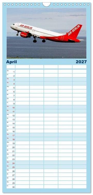 Produktbild: Familienplaner 2027 - In Memoriam Air Berlin mit 5 Spalten (Wandkalender, 21 x 45 cm) CALVENDO