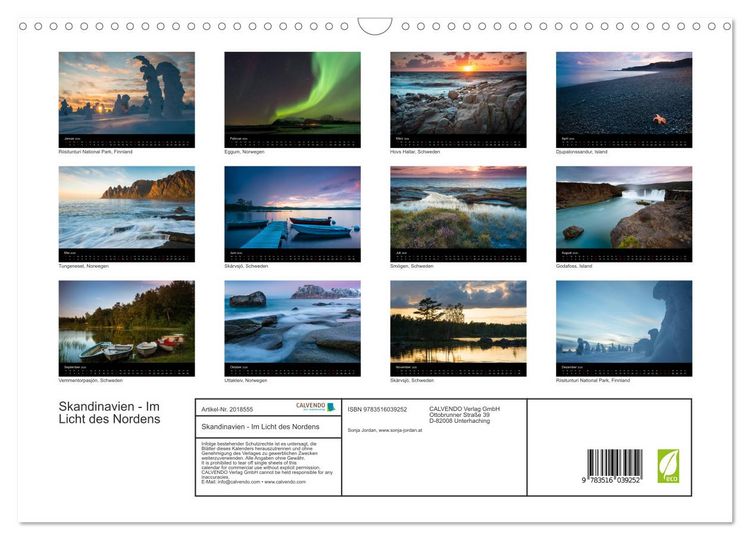 Produktbild: Skandinavien - Im Licht des Nordens (Wandkalender 2026 DIN A3 quer), CALVENDO Monatskalender