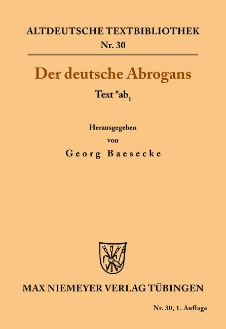 Produktbild: Der deutsche Abrogans