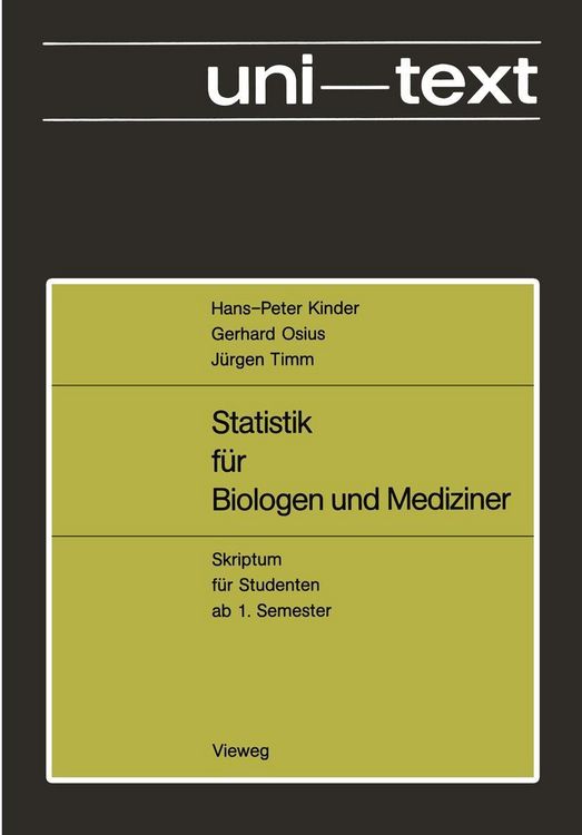 Produktbild: Statistik f&uuml;r Biologen und Mediziner