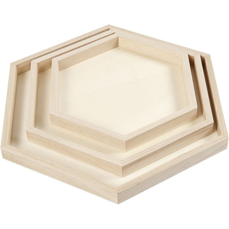 Produktbild: Creativ Company Tablett-Set, D 21+26+31 cm, 3 Stk, 1 Set