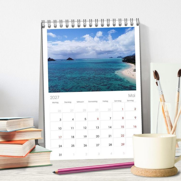 Produktbild: Tischplaner 2027 - Hawaii - Eindr&uuml;cke von Big Island, Kauai & Oahu (A5 Tischkalender zum Aufstellen) CALVENDO