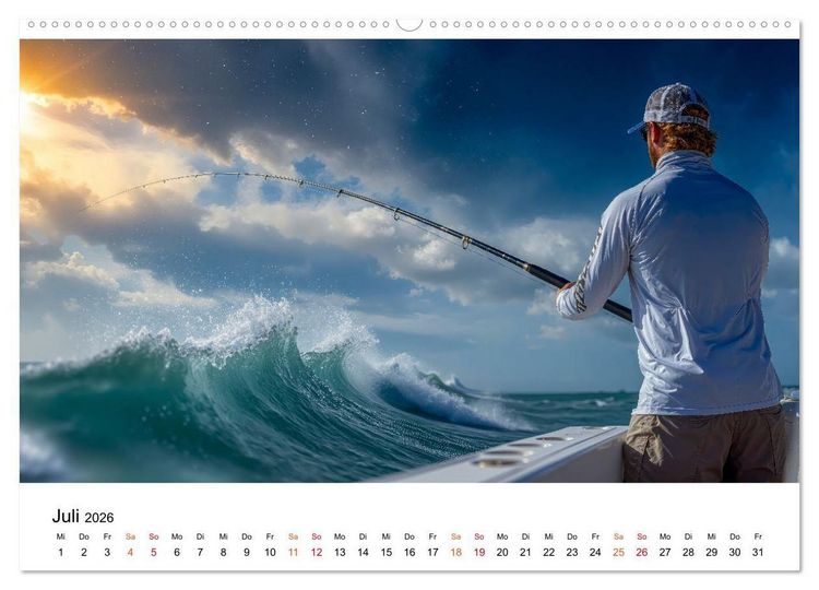 Produktbild: Angeln - der gro&szlig;e Fang (hochwertiger Premium Wandkalender 2026 DIN A2 quer), Kunstdruck in Hochglanz