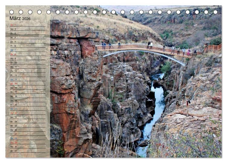 Produktbild: S&uuml;d Afrika - vom Kr&uuml;ger Nationalpark bis nach Kapstadt (Tischkalender 2026 DIN A5 quer), CALVENDO Monatskalender