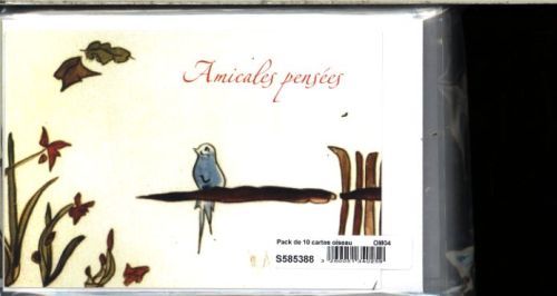Produktbild: Amicales pens&eacute;es: pack de 10 cartes oiseau