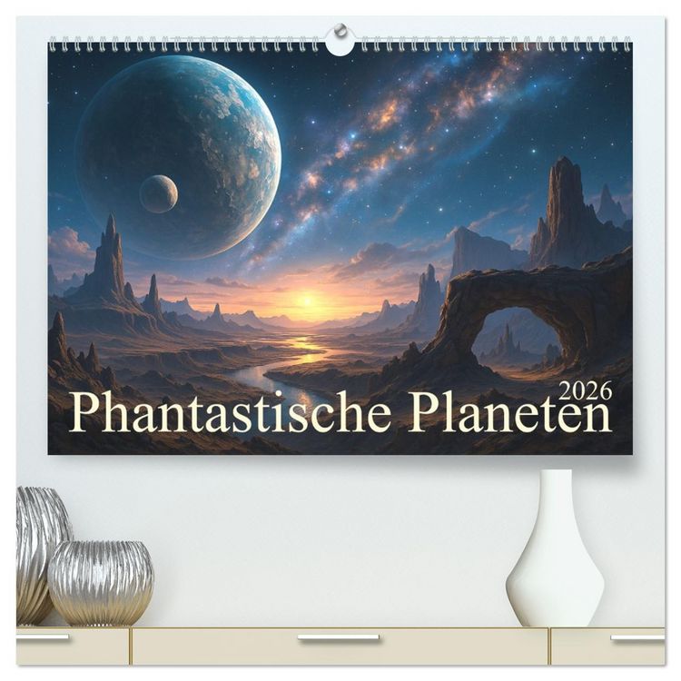 Produktbild: Phantastische Planeten (hochwertiger Premium Wandkalender 2026 DIN A2 quer), Kunstdruck in Hochglanz