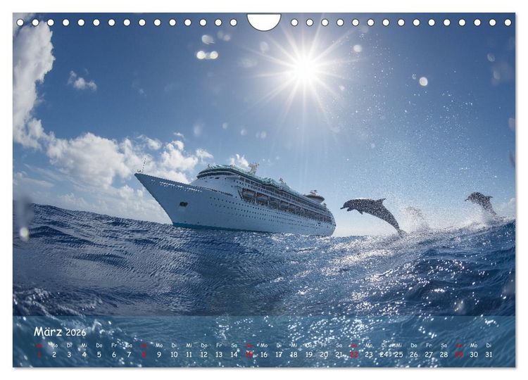 Produktbild: Kreuzfahrtschiffe Kalender - Kreuzfahrten und Giganten der Meere (Wandkalender 2026 DIN A4 quer), CALVENDO Monatskalender