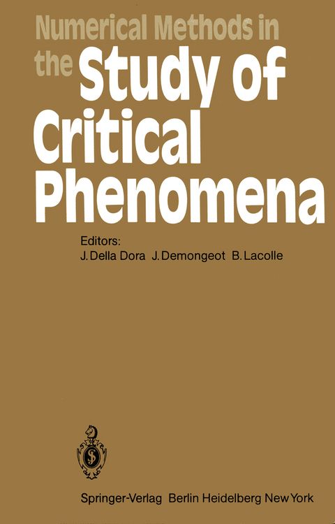 Produktbild: Numerical Methods in the Study of Critical Phenomena