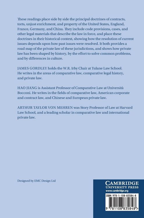 Produktbild: An Introduction to the Comparative Study of Private Law