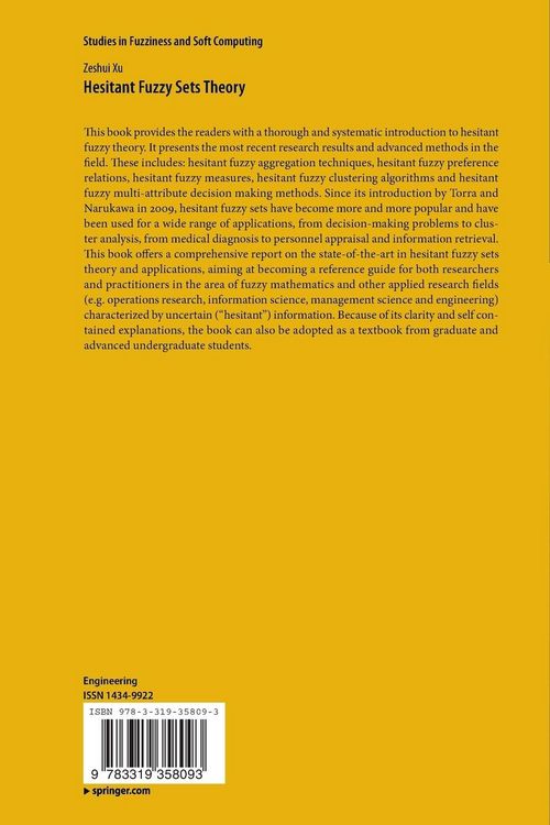 Produktbild: Hesitant Fuzzy Sets Theory
