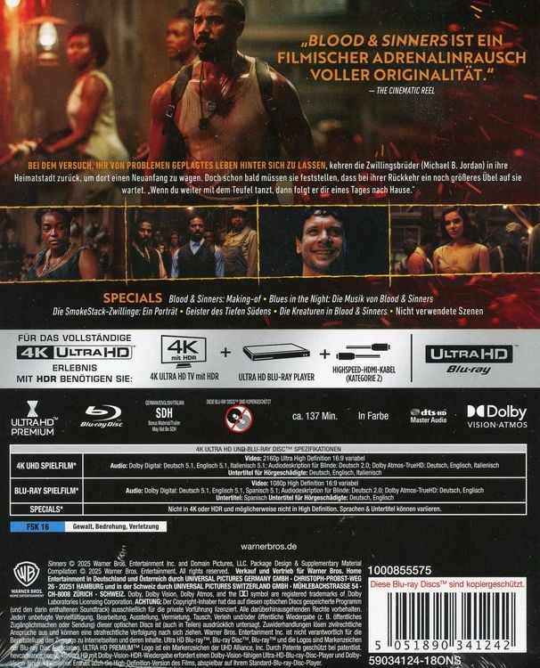 Produktbild: Blood & Sinners - Steelbook - Limited Edition (4K Ultra HD) (+ Blu-ray)