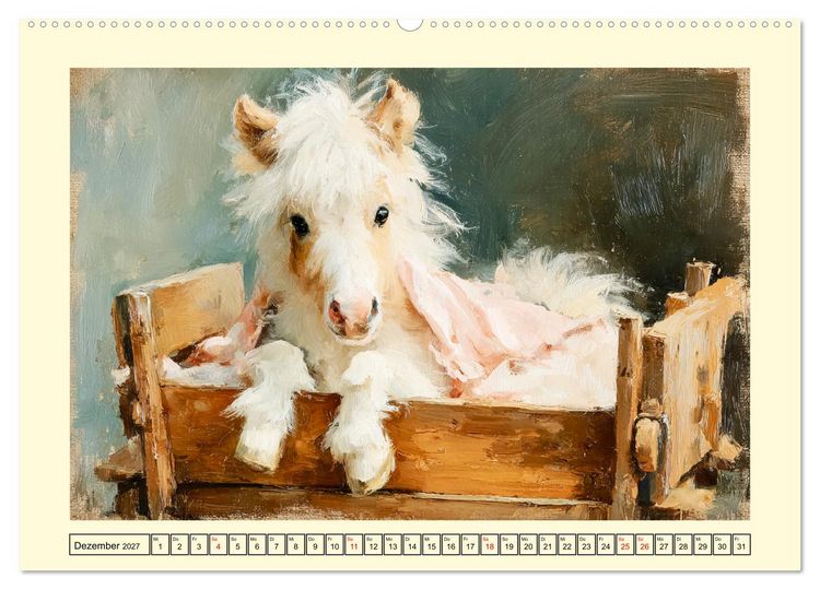 Produktbild: Zauberhafte Ponys. Kleine Pferdchen in lieblicher &Ouml;loptik (hochwertiger Premium Wandkalender 2027 DIN A2 quer), Kunstdruck in Hochglanz