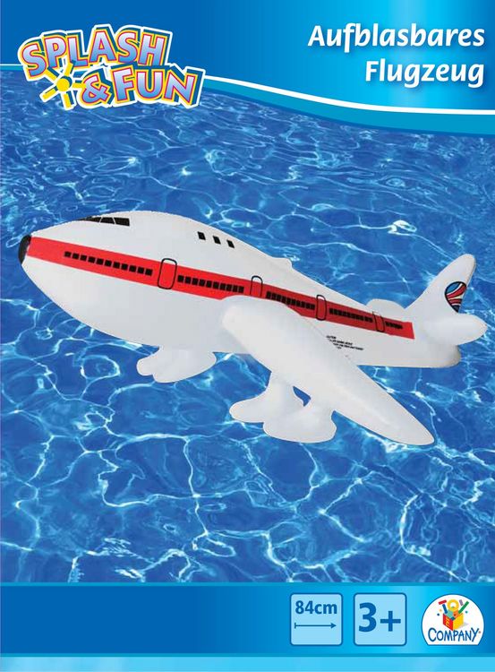 Produktbild: Splash & Fun Aufblasbares Flugzeug, 25 x 48 x 17 cm