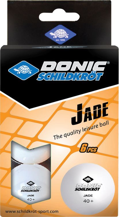 Produktbild: Donic-Schildkr&ouml;t - Tischtennisball Jade, Poly 40+ Qualit&auml;t, 6 Stk. im Blister, wei&szlig;