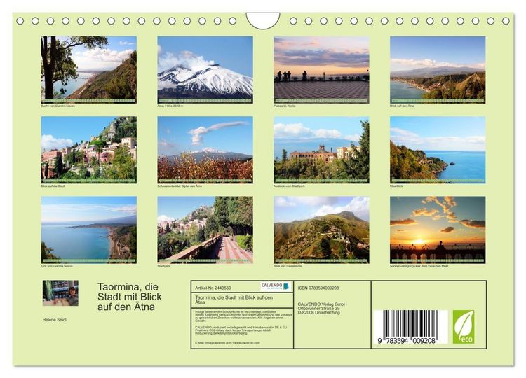Produktbild: Taormina, die Stadt mit Blick auf den &Auml;tna (Wandkalender 2027 DIN A4 quer), CALVENDO Monatskalender
