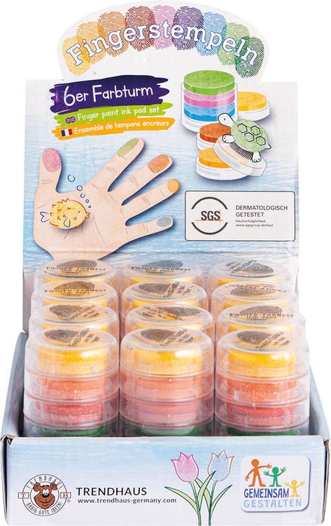Produktbild: TRENDHAUS&reg; Fingerstempelkissen 6er Farbturm