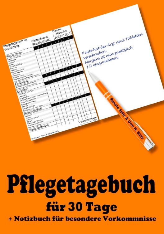 Produktbild: Pflegetagebuch f&uuml;r 30 Tage - inkl. Notizbuch