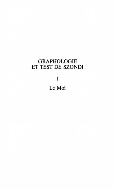 Produktbild: Graphologie et test de szondit. 1