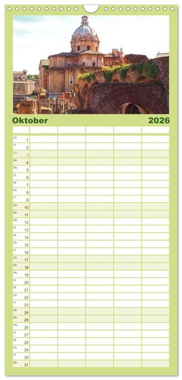 Produktbild: Familienplaner 2026 - In Liebe Dein Rom mit 5 Spalten (Wandkalender, 21 x 45 cm) CALVENDO