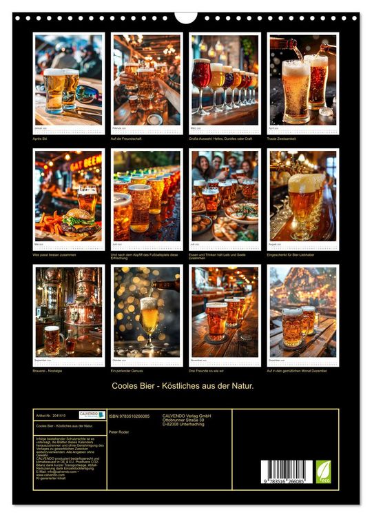 Produktbild: Cooles Bier - K&ouml;stliches aus der Natur. (Wandkalender 2026 DIN A3 hoch), CALVENDO Monatskalender