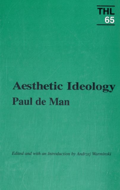 Produktbild: De Man, P: Aesthetic Ideology