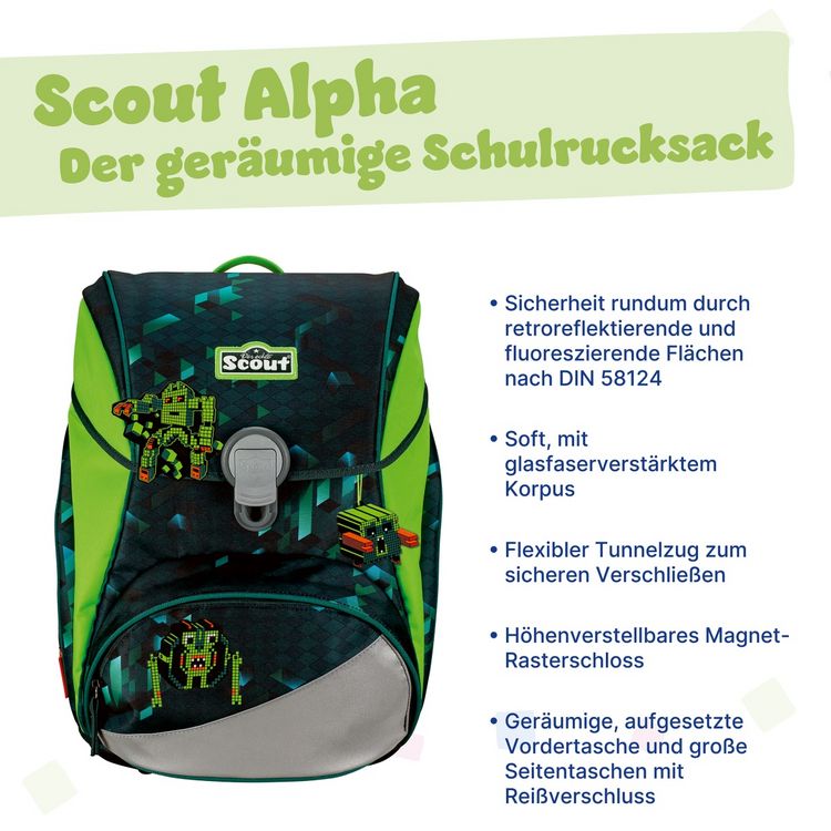 Produktbild: Scout Schulranzen Set Alpha, Schulranzen Set, 4tlg, Cubes