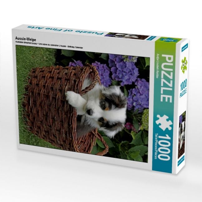 Produktbild: CALVENDO Puzzle Aussie-Welpe 1000 Teile Puzzle hoch | 1000 Teile Lege-Gr&ouml;&szlig;e 64 &times; 48 cm Foto-Puzzle f&uuml;r gl&uuml;ckliche Stunden