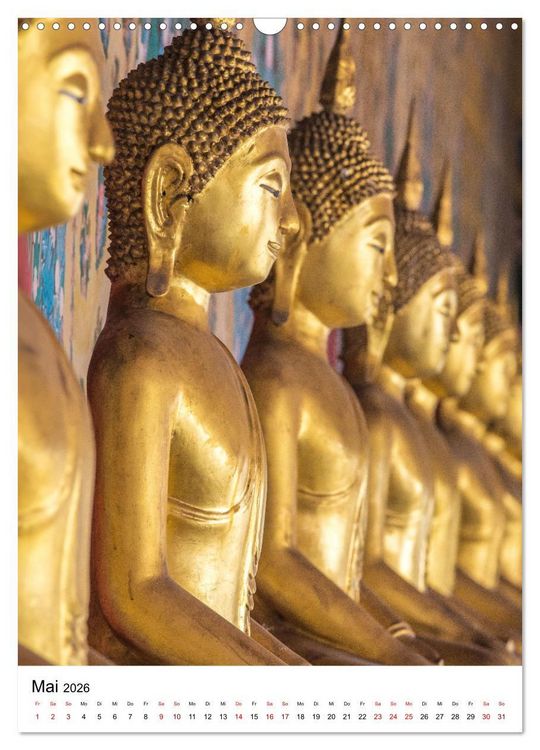 Produktbild: Buddhas im Gl&uuml;ck (Wandkalender 2026 DIN A3 hoch), CALVENDO Monatskalender
