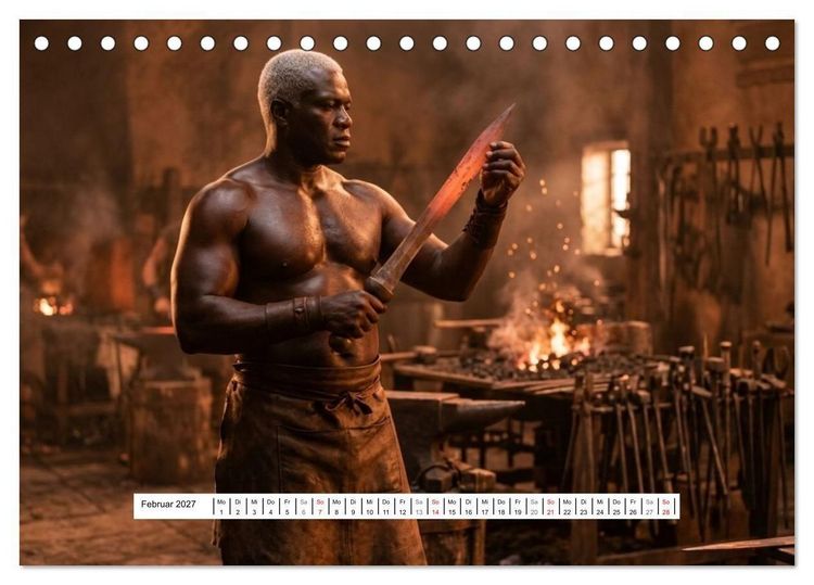 Produktbild: Echte Kerle &ndash; Gladiatoren (Tischkalender 2027 DIN A5 quer), CALVENDO Monatskalender