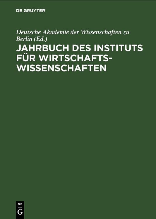 Produktbild: Jahrbuch des Instituts f&uuml;r Wirtschaftswissenschaften