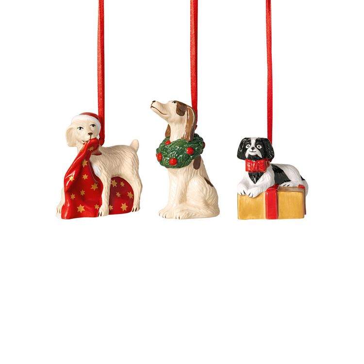 Produktbild: Villeroy & Boch Nostalgic Ornaments Ornamente Hunde 3tlg.