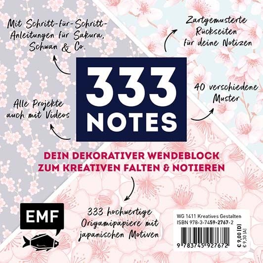 Produktbild: 333 Origami Minis &ndash; Kirschbl&uuml;tenfest &ndash; Dein dekorativer Wendeblock zum kreativen Falten & Notieren