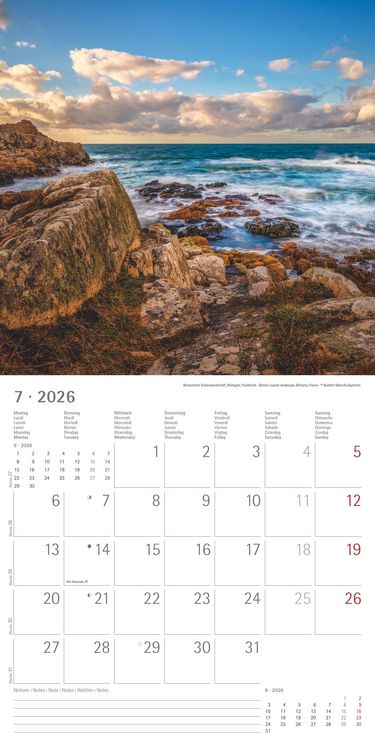Produktbild: Alpha Edition - Am Meer 2026 Broschürenkalender, 30x30cm, Wandkalender mit Platz für Notizen und Termine, Bilder rund ums Meer, Monatsübersicht und Fe