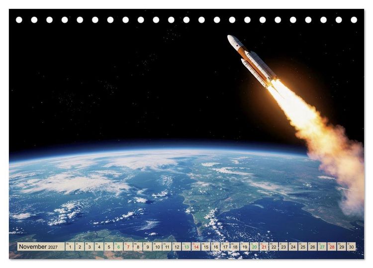 Produktbild: Wettrennen ins All (Tischkalender 2027 DIN A5 quer), CALVENDO Monatskalender