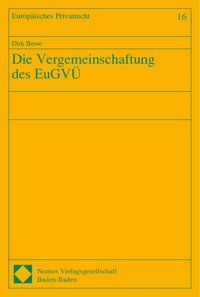Produktbild: Die Vergemeinschaftung des EuGV&Uuml;
