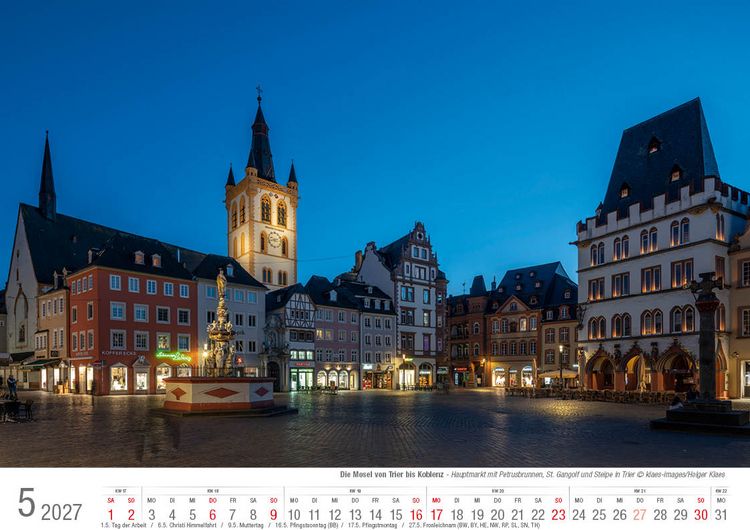 Produktbild: Mosel von Trier bis Koblenz 2027 Bildkalender A4 quer, spiralgebunden