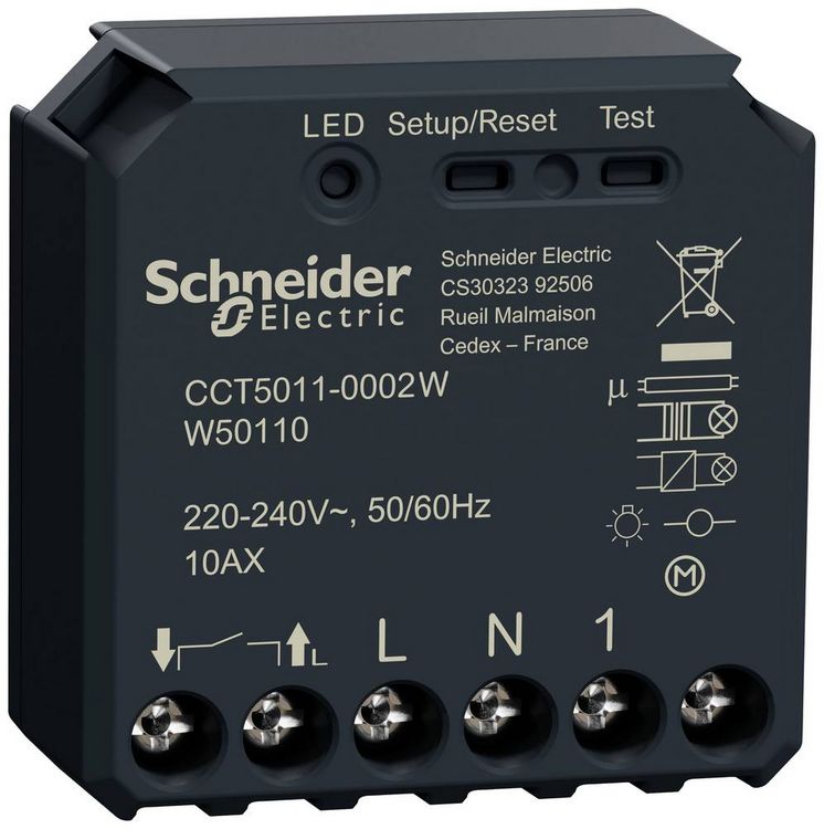 Produktbild: Schneider Electric Wiser CCT5011-0002W Schaltaktor Reichweite max. (im Freifeld) 50m