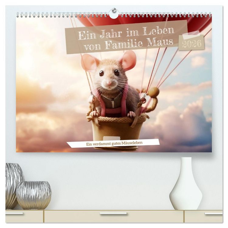 Produktbild: Ein Jahr im Leben von Familie Maus (hochwertiger Premium Wandkalender 2026 DIN A2 quer), Kunstdruck in Hochglanz