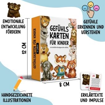 Produktbild: 42 Gef&uuml;hlskarten f&uuml;r Kinder &ndash; Emotionskarten zur F&ouml;rderung von Selbstregulation und Empathieverm&ouml;gen