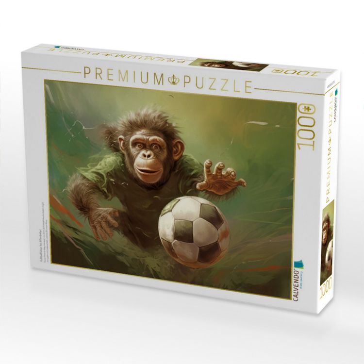 Produktbild: CALVENDO Puzzle Fu&szlig;ballfieber bei Affenbabys | 1000 Teile Lege-Gr&ouml;&szlig;e 64x48cm Foto-Puzzle f&uuml;r gl&uuml;ckliche Stunden