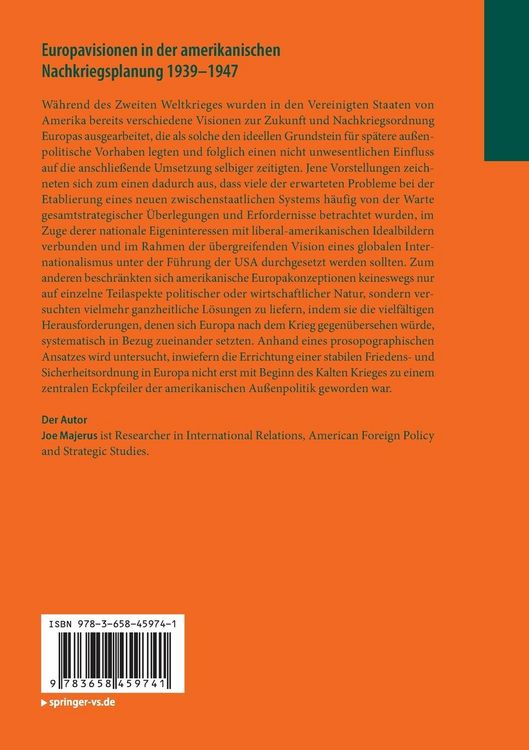 Produktbild: Europavisionen in der amerikanischen Nachkriegsplanung 1939-1947