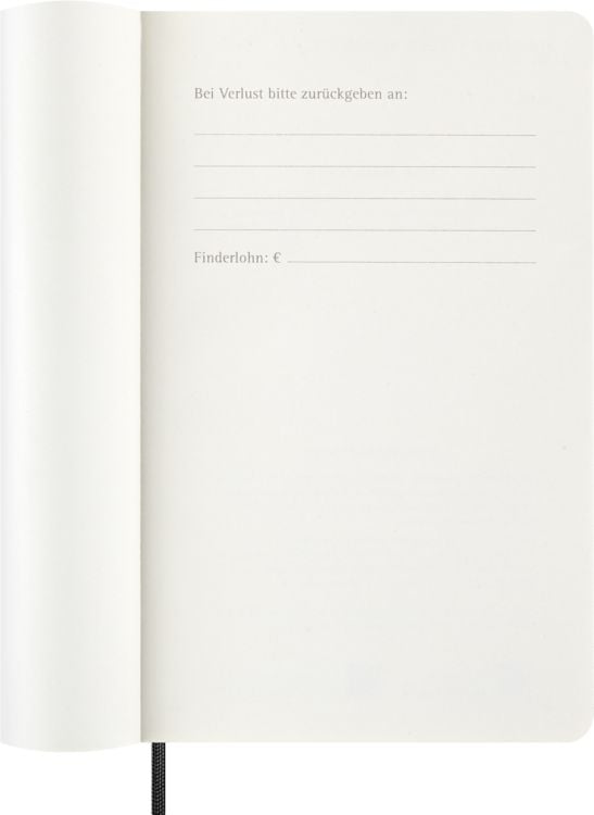 Moleskine 12 Monate Wochen Notizkalender Deutsch 2026, Large/A5, 1 Wo = 1 Seite, rechts linierte Seite, Weicher Einband, Schwarz