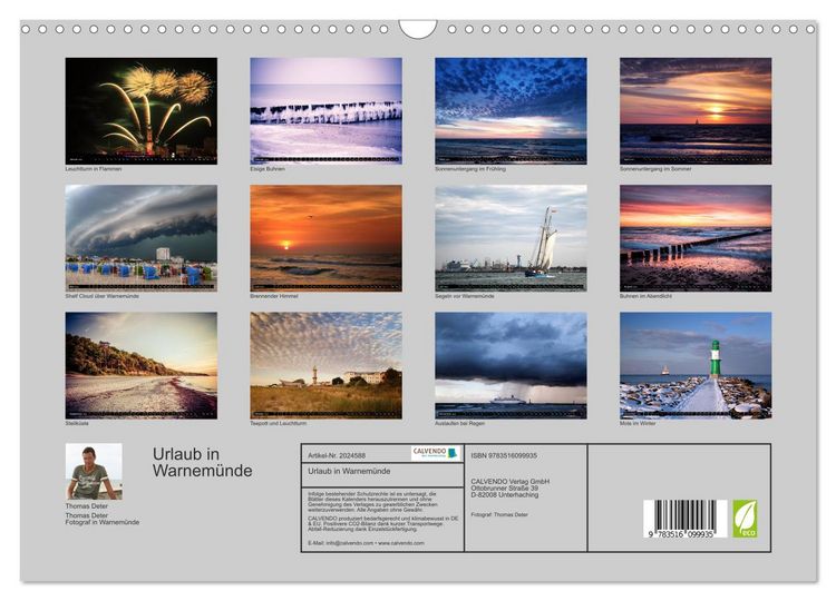 Produktbild: Urlaub in Warnem&uuml;nde (Wandkalender 2026 DIN A3 quer), CALVENDO Monatskalender