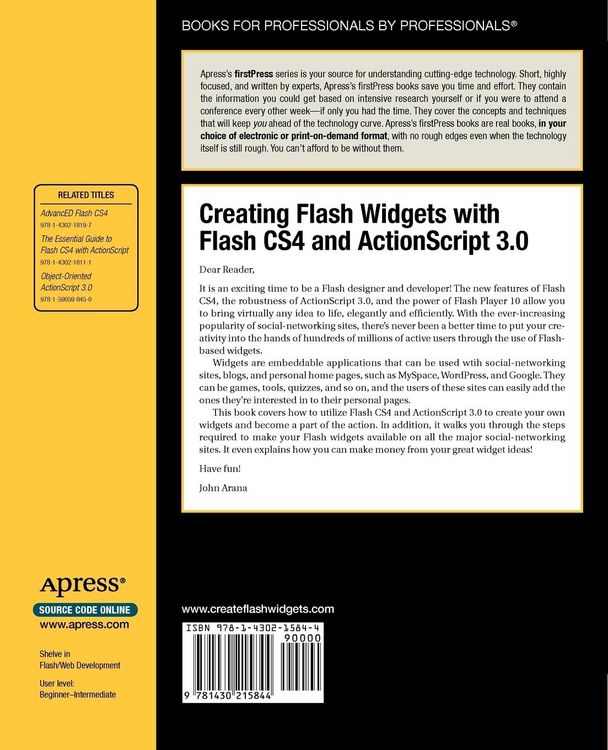 Produktbild: Creating Flash Widgets with Flash CS4 and ActionScript 3.0