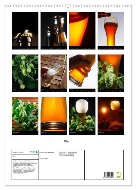 Produktbild: Bier (Wandkalender 2026 DIN A2 hoch), CALVENDO Monatskalender