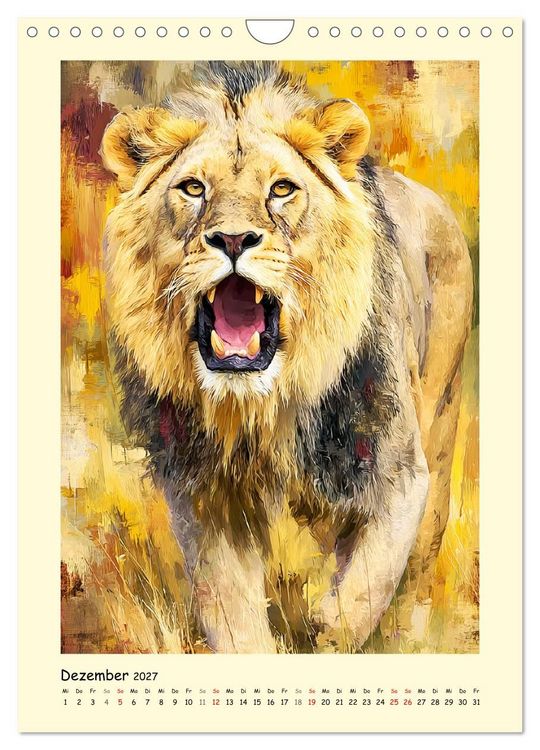 Produktbild: Raubkatzen. Moderne Paintings wilder Eleganz (Wandkalender 2027 DIN A4 hoch), CALVENDO Monatskalender
