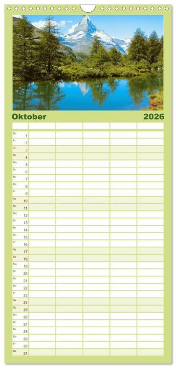 Produktbild: Familienplaner 2026 - MATTERHORN Impressionen mit 5 Spalten (Wandkalender, 21 x 45 cm) CALVENDO