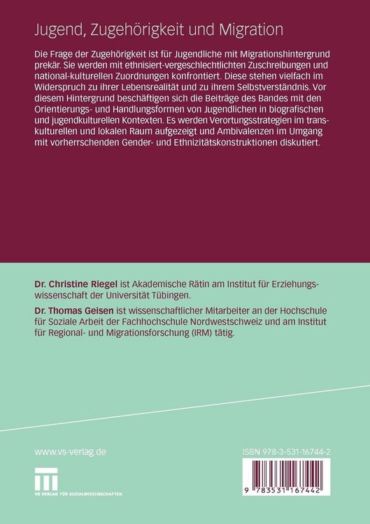 Produktbild: Jugend, Zugeh&ouml;rigkeit und Migration