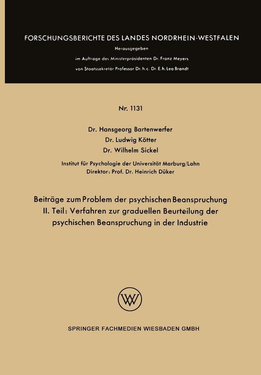 Produktbild: Beitr&auml;ge zum Problem der psychischen Beanspruchung