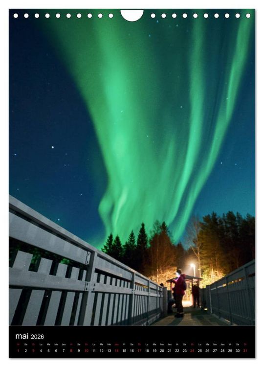 Produktbild: Aurora Borealis en Scandinavie (Calendrier mural 2026 DIN A4 horizontal), CALVENDO calendrier mensuel
